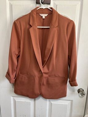 LC Lauren Conrad Rust-Tone Open Blazer Jacket